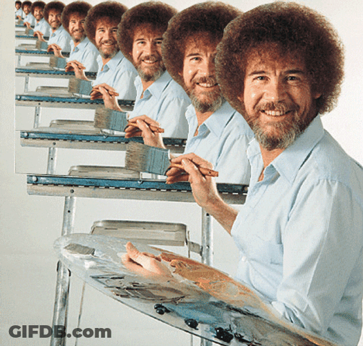 Bob Ross smiling — temporary placeholder, not the November print